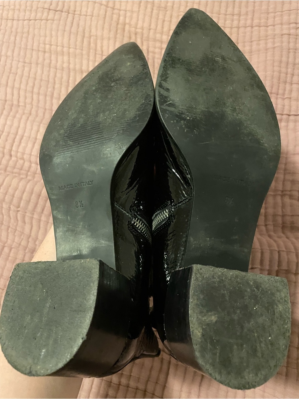 Everlane Pebbled Black Patent Leather The Boss Ankle Boots 8.5 View 6